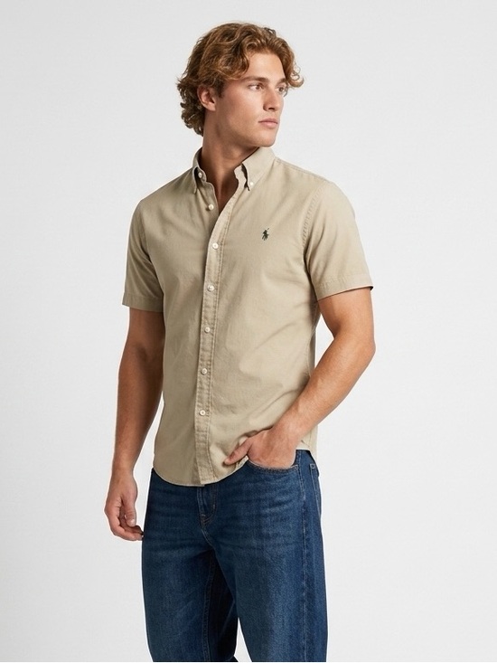 Polo Ralph Lauren Other - 112 RALPH LAUREN Men’s Classic Fit Short Sleeve Oxford Shirt - Khaki, Medium